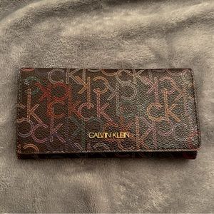 Calvin Klein Rainbow Monogram Zip Wallet